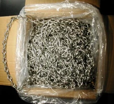 #12 X 100' Single Jack Chain STAINLESS Steel  Work Load Limit 29 LBS.
