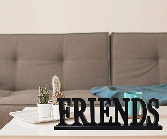 Wooden Friends Sign for Home Decor- Freestanding Cutout Wooden Words Sign Decor - Image 2 of 4