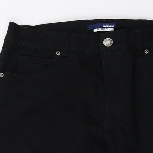 Basic Editions Womens Black Cotton Blend Tapered Jeans Size 8 L28 - Picture 5 of 12