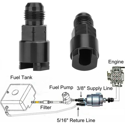 10Pack Fuel Line EFI Rail Adapter AN6 to 3/8" Fittings Feed Return LS1 m - Picture 3 of 10