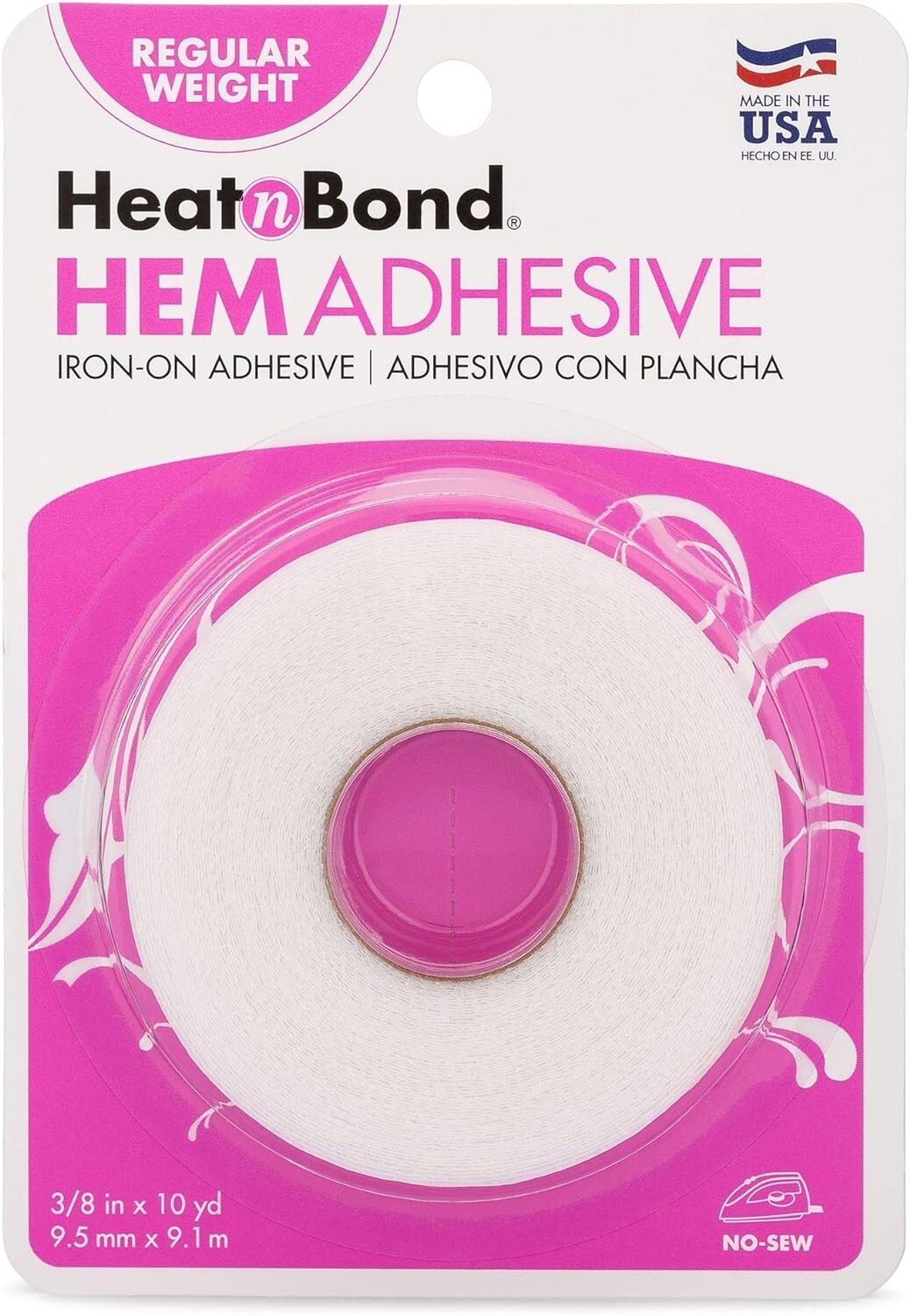 Iron on Adhesive Heat N Bond Hem No Sew Hemming Tape for Light Fabric 3/4″X 8Yds