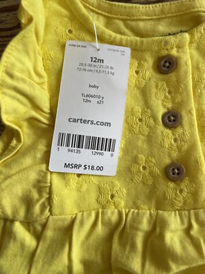 Carters Baby Yellow Bodysuit 12 Months | eBay