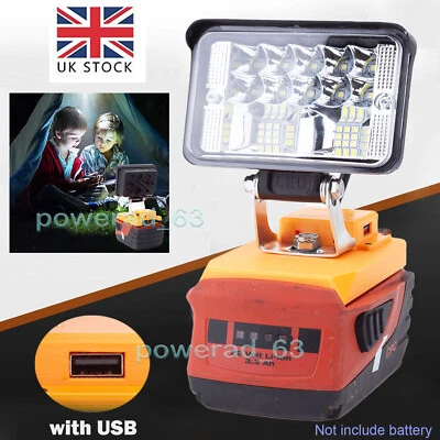 DEMKMILRI For Hilti 22V Battery LED Work Light Portable Cordless Camping w/USB QC3.0