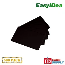Pack of 500 Black CR80 Standard Size PVC Cards | 30 mil Thickness by easyIDea