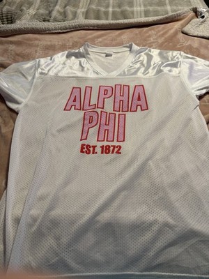Sport-Tek Alpha Phi Mesh Jersey White Red Size L Fraternity Sorority Est. 1872