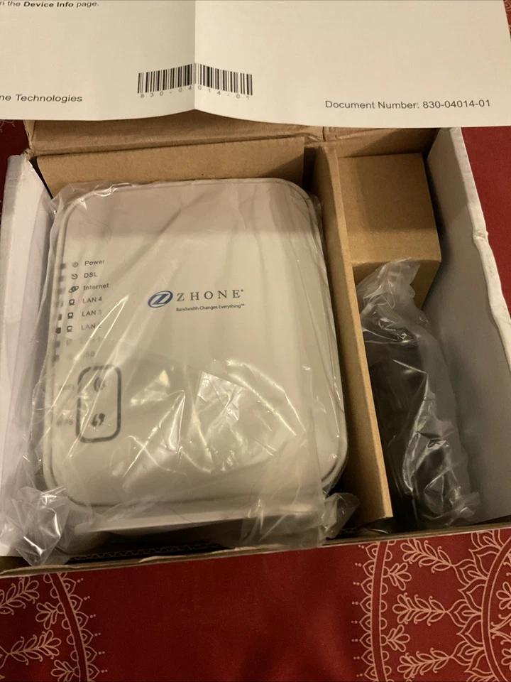 Zhone 6519-W1-NA DSL Modem Brand NEW in Box! ADSL2+ 4 Port - Image 4 of 4