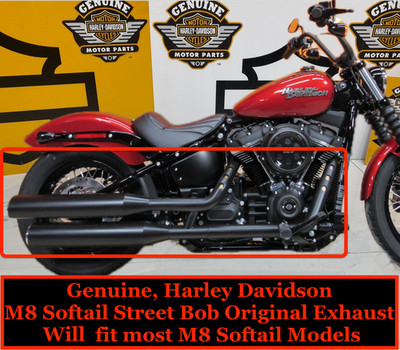 OEM 18-24 Harley M8 Fat Boy Low Rider Softail Exhaust Header Pipe W/Heat Shields