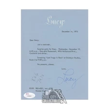 Lucille Ball Autographed Lucy 1973 Letter - JSA LOA
