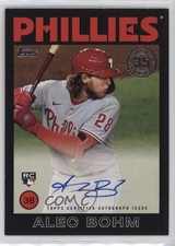 2021 Topps 1986 Baseball Series 2 Black 60/199 Alec Bohm #86B-AB Auto 1fa0
