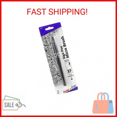 Pentel Arts Sign Pen W/Micro Brush Tip-Black