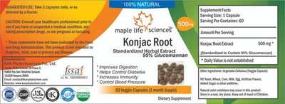 Konjakwurzelextrakt 95% Glucomannan Kapseln rein & hochwertig OHNE FÜLLER