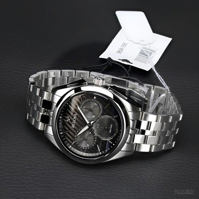 Bulova Curv Chronograph Herrenuhr 96A186 Schwarz