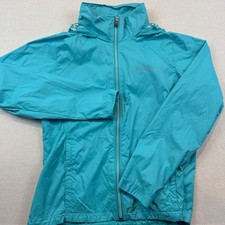Columbia Large Switchback III Windbreaker Women Teal Blue Hooded Full Zip Jacket