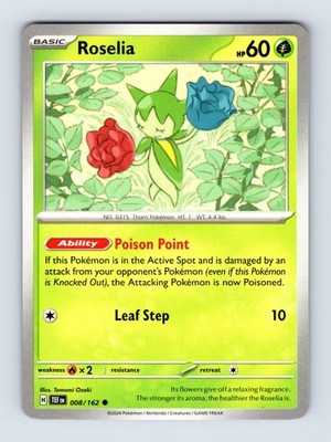 Roselia - Temporal Forces 008/162 - Common - NM - Pokémon