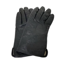 LANVIN COLLECTION - Black Leather Women's Gloves