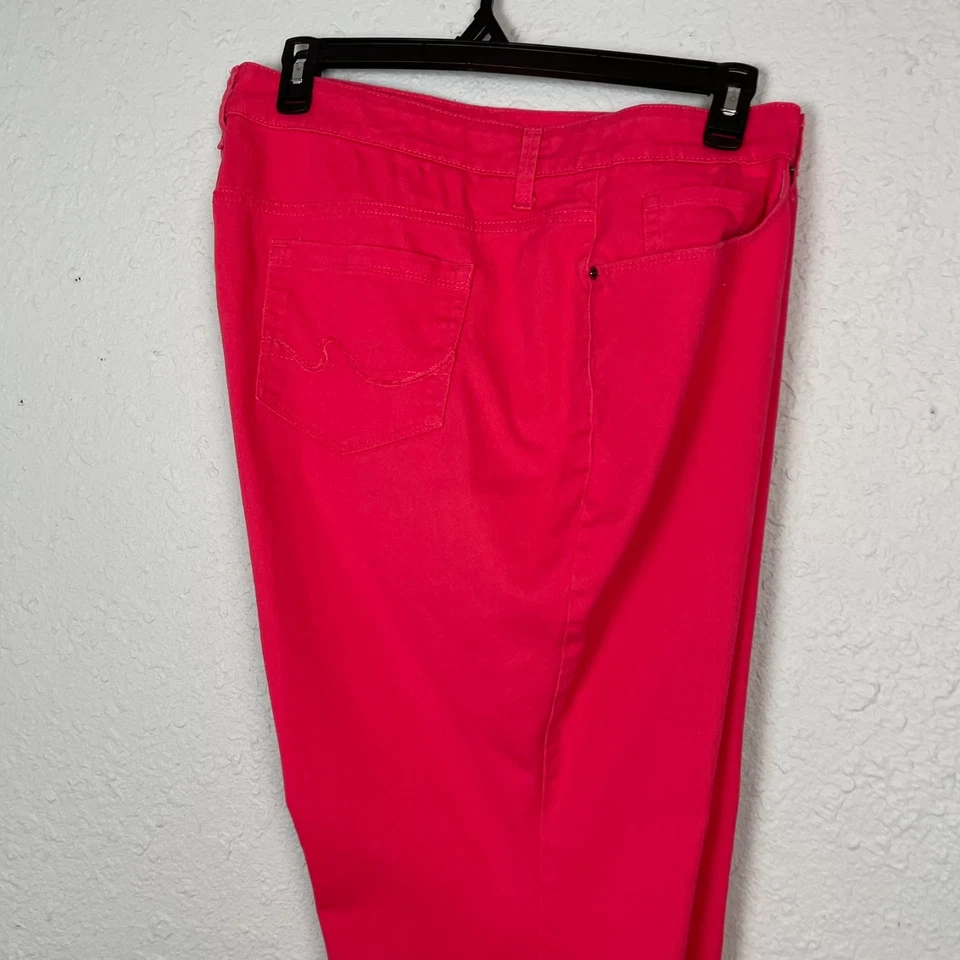 Faded Glory Women’s Pants 24W Coral Pink Cropped Jeans Cotton Spandex Blend Casu - Image 4 of 4