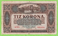 Hungary 1920 10 Korona P-60 VG B569