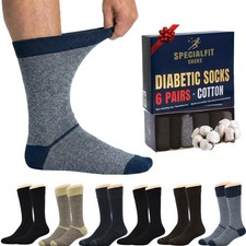 Specialfit Socks Diabetic Socks For Men Size 13-15 Non Binding Cotton Socks