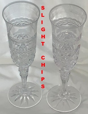 BESCHÄDIGTES GLAS GALWAY IRISCHER KRISTALL SELTENE SEKTFLÖTE JEDER HAT WINZIGEN RANDABPLATZER