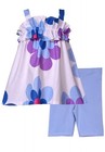 NEW Bonnie Jean Girls Size 5 "BLUE PURPLE FLOWER POP" Top Shorts Set NWT — photo 1