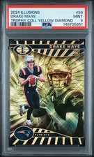 2024 Panini Illusions Drake Maye Yellow Diamond SSP #59 (RC) Patriots PSA 9