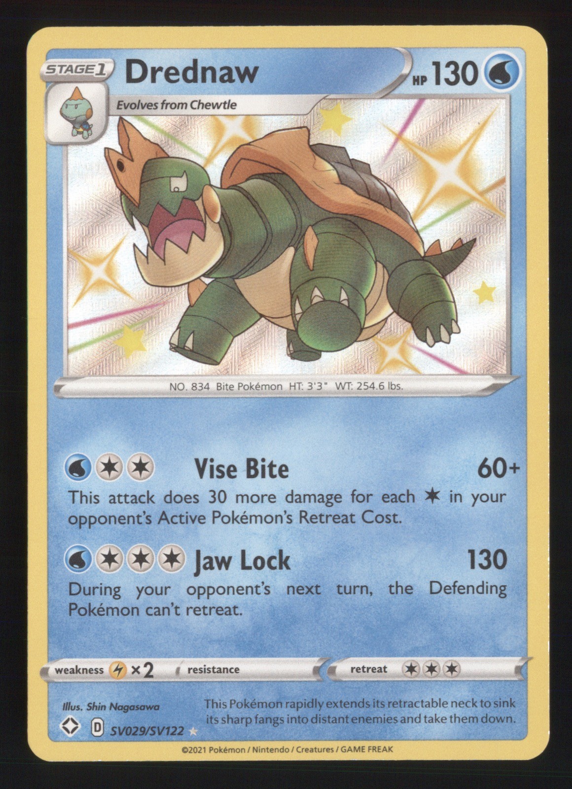 Drednaw Shining Fates Shiny Vault SV029/SV122 Shiny Rare Pokemon NM