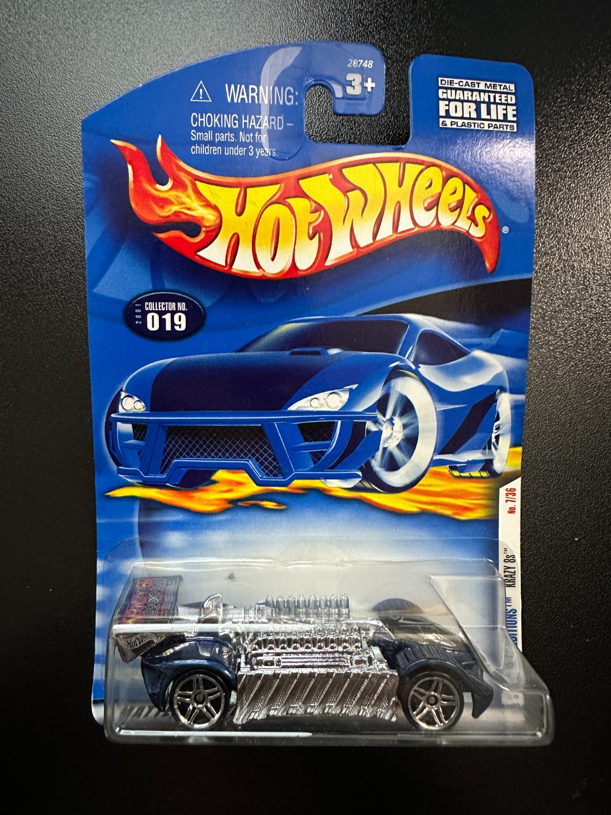 Hot Wheels #019 | Krazy 8s (Metalflake Blue) | 2001 First Editions