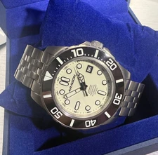 Aragon A682 Diver Watch 45mm Titanium White Full Time Lume