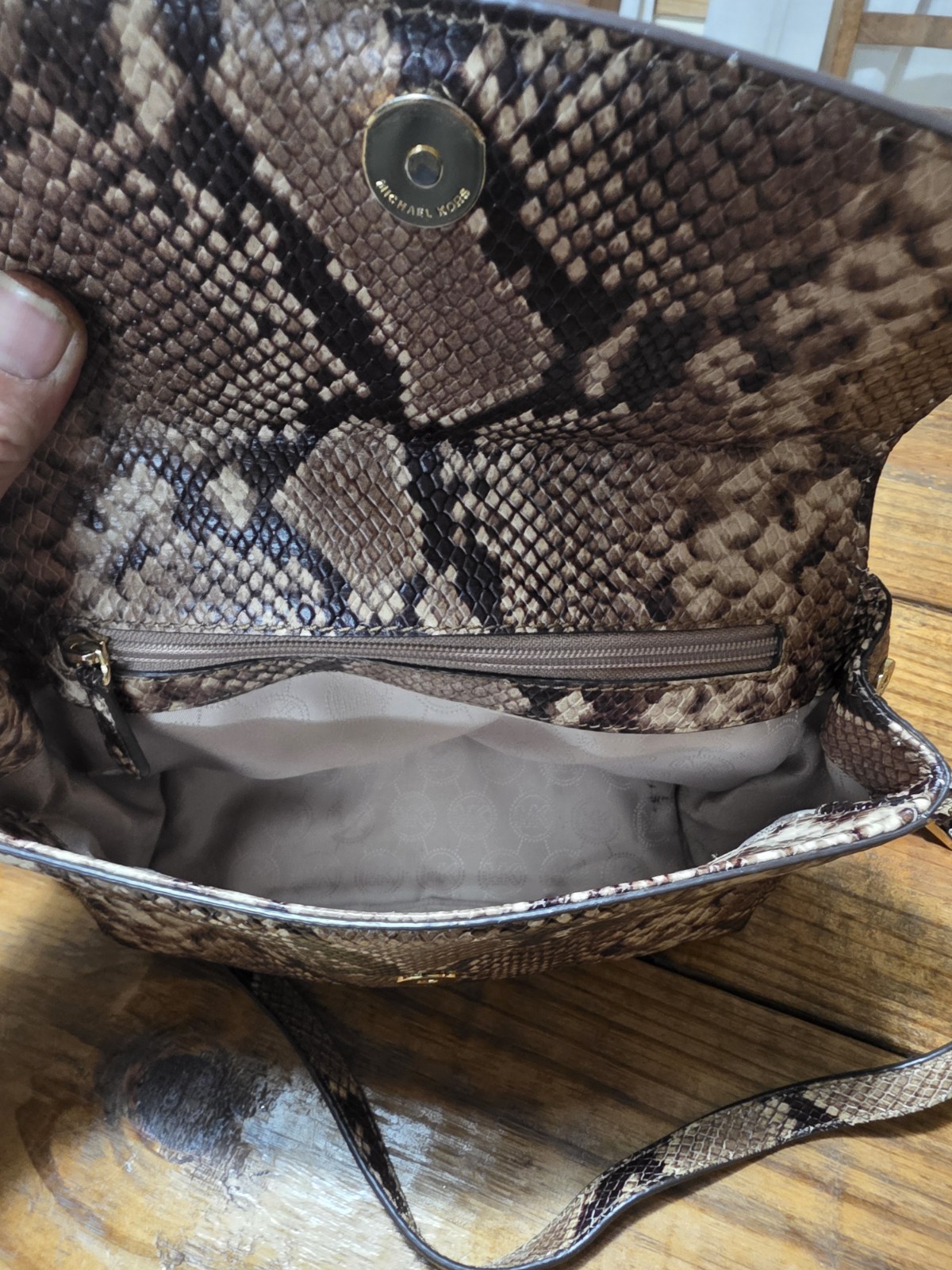 Michael Kors Authentic Ava Medium Python Snake Em… - image 4