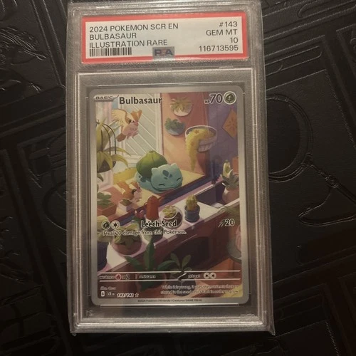 Pokemon TCG Bulbasaur 143/142 2024 Stellar Crown Illustration Rare Card - PSA 10