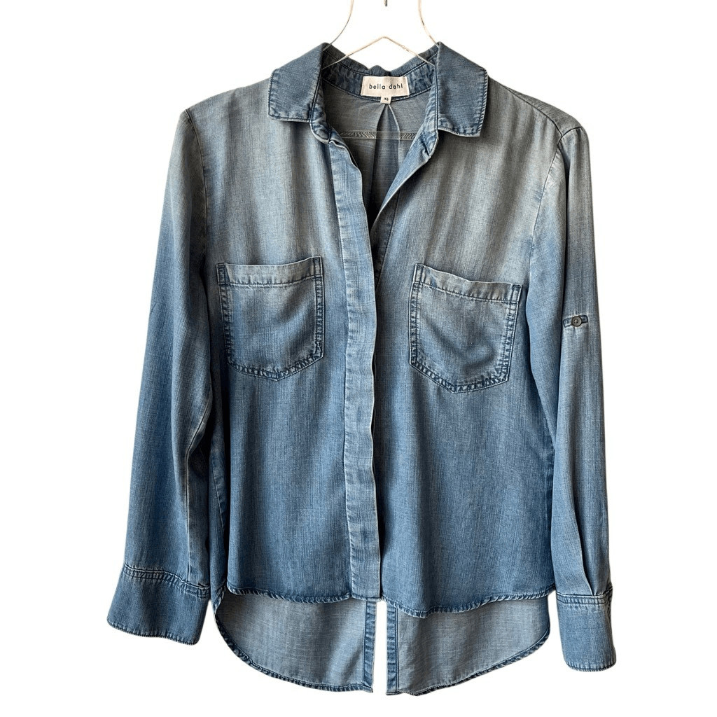 Bella Dahl Split Back Button Down - Blue Ombre Wa… - image 5