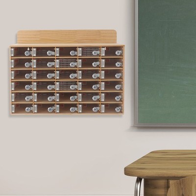 30 Slots Freestanding Phone Storage Locker Wall-Mounted Phone Storage Cabinet