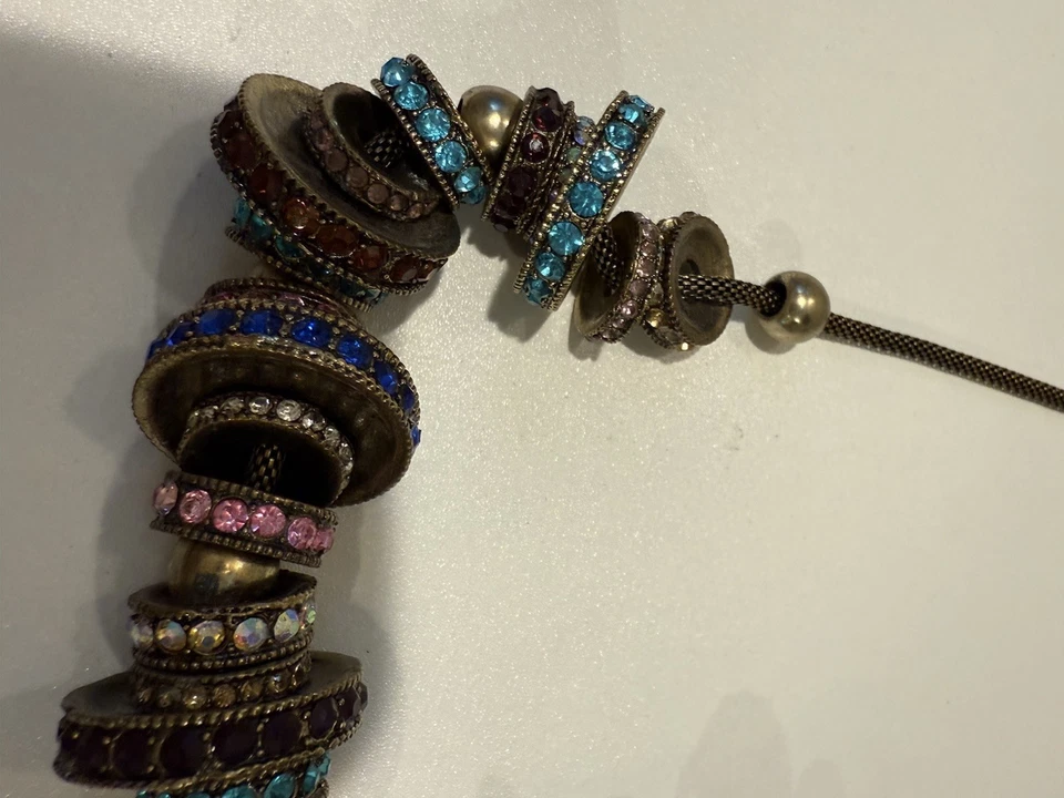 NEW LUX ACCESSORIES STATEMENT NECKLACE MULTI COLORED STONE RINGS~WOW! - Image 4 of 4