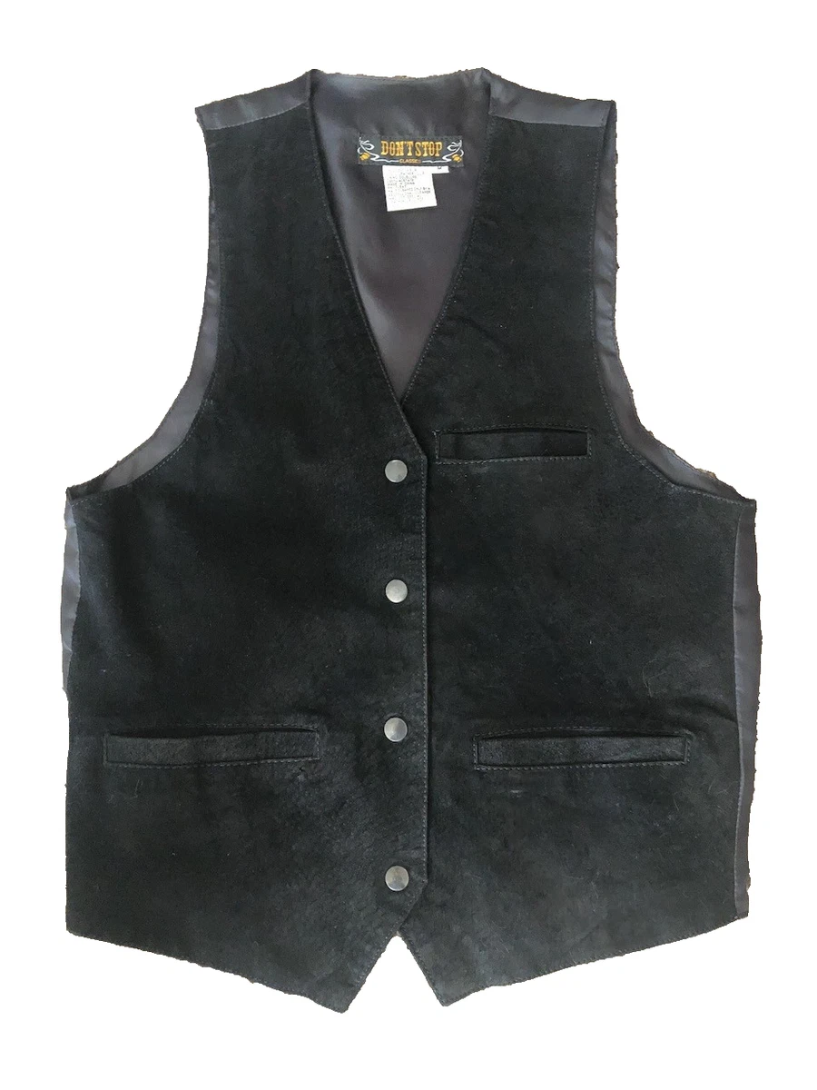 Tuikayoo Suède pak voor heren, vest, vintage, western cowboy vest, normale pasvorm, champagne, 3XL