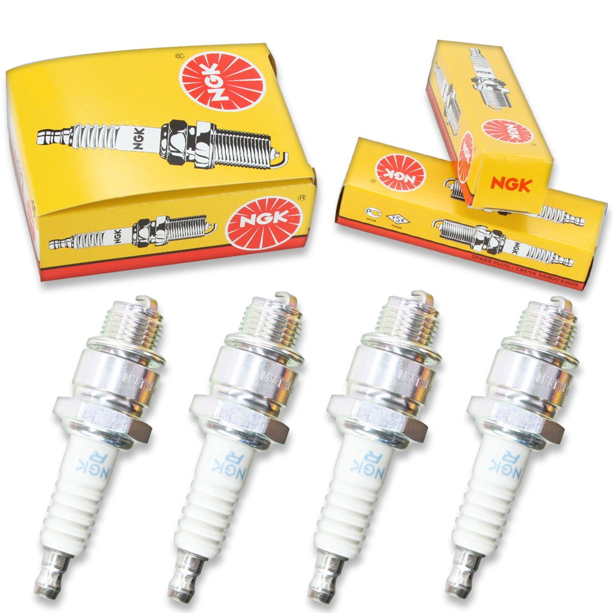 4pcs for 04-07 Nissan NS 40C NGK Standard Spark Plugs 40 HP Kit Set Engine co