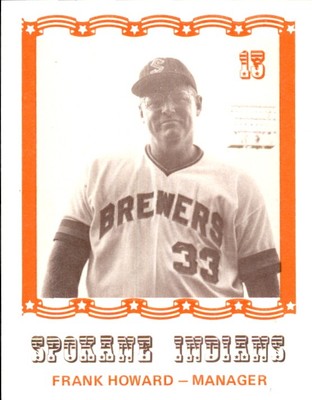 1976 Spokane Indians Caruso #13 Frank Howard - NM Blank Back Baseball Card