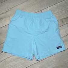 Patagonia Kids Light Blue Baggies Swim Shorts Size M 8 10 Nylon