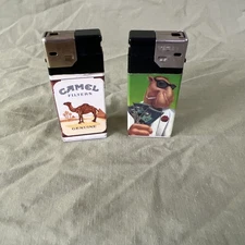 Camel Genuine Camel Imposter Cow Scripto Electra Lighter Vintage Advertising  +