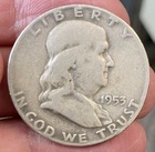 1953-D Franklin Half Dollar 50C Coin - Circulated Denver Mint