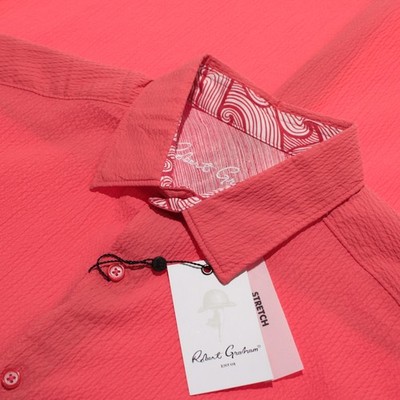 Robert Graham NWT Shark Bite 2 S/S Casual Button Down Shirt Sz L Classic Fit Red