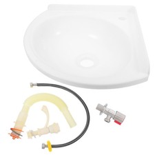 Wall Mounted Hand Sink Wash Basin Drain Pipe Powder Room Plastic Utility