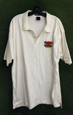 Vintage Stinger Ray s Tropical Bar & Grill Honolulu Hawaii White Polo Shirt Mens