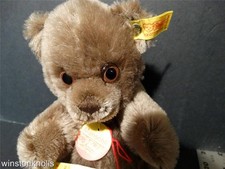 1983-85 STEIFF MANSCHLI POT BELLIED BROWN BEAR 0310/19 19CM 8 INCH FULLY TAGGED