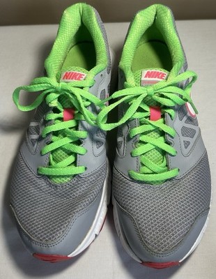 Nike Womens Downshifter 6 Gray Green Pink Running Shoes Sneakers Sz 8.5 Nice!