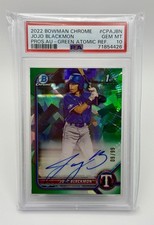 2022 Bowman Chrome Jojo Blackmon Pros. Auto Green atomic Refractor /99 PSA 10