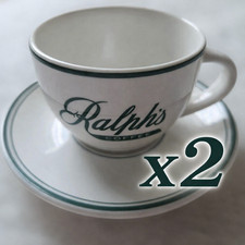 Ralph Lauren Ralph  s Coffee Cup  Saucer Set of 2 10oz Porcelain New Japan