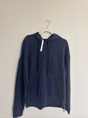 Stori. Core Cotton Fleece Pullover Hoodie Dark Blue Mens Size Medium M NWT