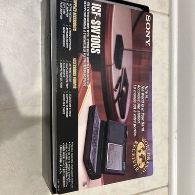 Sony ICF-SW100S Shortwave Receiver Used with Accessories