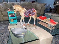 American Girl Palomino Horse + Grooming Vet Care Set | Accessories (Retired)
