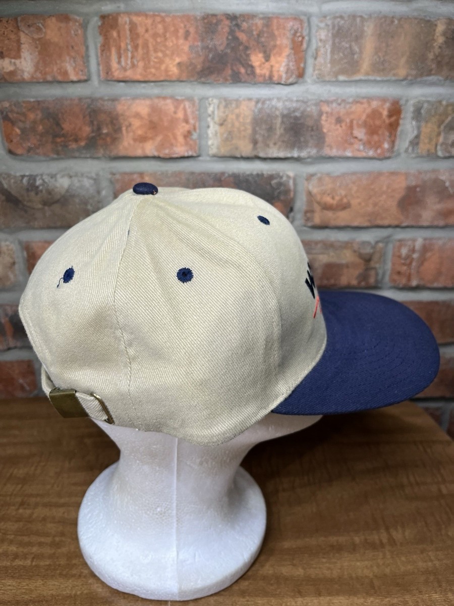 Vintage Wacker Club Neuson Construction Equipment Navy Blue/Khaki Strapback Hat View 2